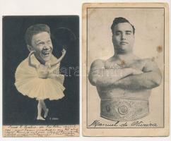 24 db RÉGI motívum képeslap: cirkusz, akrobaták, színész, színház / 24 pre-1945 motive postcards: ci...