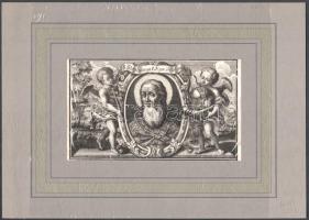 XVIII. sz. vége S. Stephanus I. Rex Hungariae, Szent István király portréja, rézmetszet, papír, paszpartuban, 10x16 cm