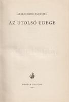 Fagyejev, Alekszandr: 
Az utolsó udege. Regény. Fordította Lányi Sarolta. Ék Sándor illusztrációiva...