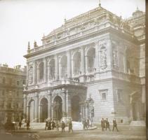 cca 1900 Budapest, látványos üveg diák gyűjteménye: Nyugati pályaudvar, Népszínház, Kőrút, Városlige...