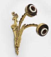 Régi kétágú fém falikar, m: 27 cm