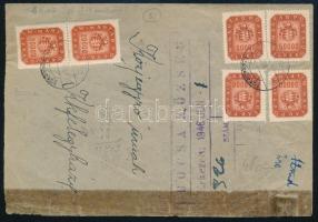 1946 (20. díjszabás) Kézbesítési vevény 6 db bélyeggel