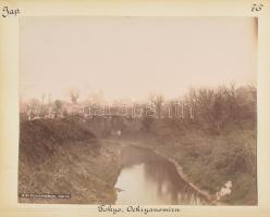 ca 1890 Japán, Tokyo Ochiyanomizu / Nikko, Chuzenji dori. magyar utazó által feliratozott kétoldalas...