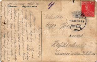 1918 Debrecen, Nagyerdei fasor, villamos (EB)