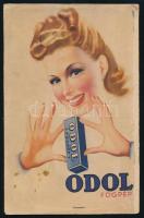 Odol fogpép reklámja, kartonra ragasztva, lapszéli sérüléssel, 22,5×14,5 cm