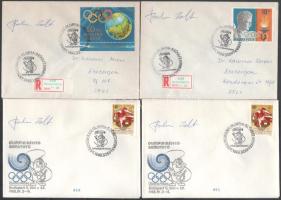 1988 Szöul olimpiai bélyegek alkalmi bélyegzéssel, 4 db boríték rajta Borkai Zsolt olimpiai bajnokok aláírásaival.