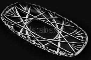 Kristály szervírozótálca, 38x19 cm