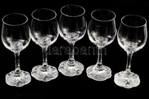 Rosenthal "Classic Rose" 5 darabos kristály borospohár készlet, jelzett, hibátlan, m: 18 cm