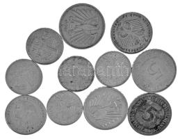 NSZK 1973-1994. 1M - 5M (11x) vegyesen, összesen 29M névértékben T:VF-F, patina FRG 1973-1994. 1 Mark - 5 Mark (11x) mixed lot of coins, total value of 29 Mark C:VF-F, patina