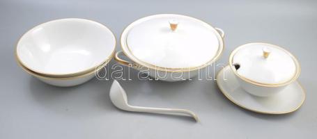 Arzberg 5 részes szervírozó készlet, jelzett, aranyozott peremű.