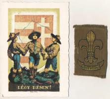 DN "Légy résen" cserkész felvarró és modern képeslap szép állapotban