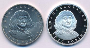 2014. 2000Ft Cu-Ni "Zrínyi Miklós halálának 350. évfordulója" kapszulában + 5000Ft Ag "Zrínyi Miklós halálának 350. évfordulója" kapszulában T:PP,BU Adamo EM283, EM284