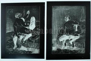 7 db jelzett erotikus, pornográf grafika negatív filmen, 24x18 cm körüli méretben