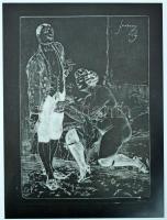 7 db jelzett erotikus, pornográf grafika negatív filmen, 24x18 cm körüli méretben