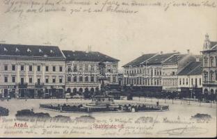 Arad Liberty square with the department store of Vilmos Porter and Café Abbázia