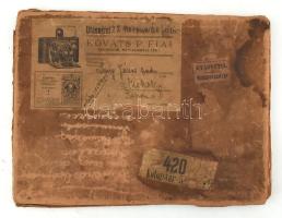 cca 1910, Kováts P. Fiai Kolozsvár utánvétes kartontasak, ragaszokkal, sérült, 22x29 cm