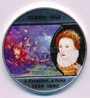 DN "A legnagyobb uralkodó dinasztiák - Tudor-ház / I. Erzsébet, a Szűz 1559-1603" ezüstözött Cu emlékérem tanúsítvánnyal (40mm) T:PP