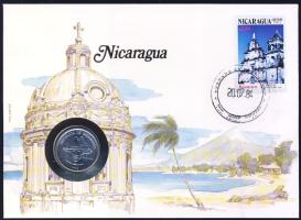 Nicaragua 1983. 50c bélyeges érmés borítékon, ismertetővel T:1