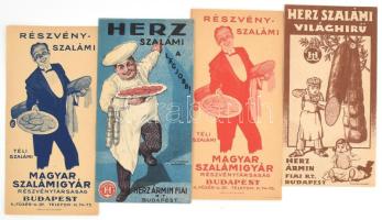 4 darab Herz Szalámi és Részvény-szalámi számolócédula