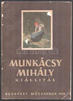 Munkácsy Mihály kiállítás. Bp., 1952, Műcsarnok. Fekete-fehér képekkel, Munkácsy Mihály műveinek reprodukcióival illusztrálva. Kiadói papírkötés, sérült, a könyvtesttől különvált borítóval, ázásnyomokkal.