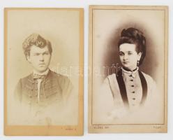 cca 1860-1870 2 db Klösz György vizitkártya, különböző verzókkal