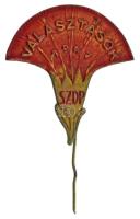 1947. "Választások 1947 - SZDP (Szociáldemokrata Párt)" festett bronz jelvény (41x38mm) T:XF