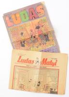 1956-89 Ludas Matyi 2 db száma: 1956. IX. 20 és 1989. IV. 26, utóbbi kissé sérült