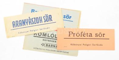 cca 1930-1940, 7 darab söröscímke