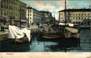 1908 Fiume, Rijeka; Via del Lido / quay (fa)