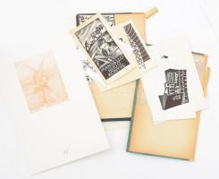 11 db vegyes ex libris és kisgrafika
