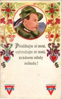 Prislibujte si mne, vyhrozujte si mne, zrádcem nikdy nebudu / Czechoslovak American YMCA (Young Men's Christian Association) propaganda (gyűrődés / crease)