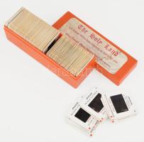 Kb. 100 db a Szent Földet ábrázoló dia, tokban, feliratozva, tok: 5,5x5,5x17 cm