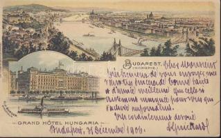 Budapest a Grand Hotel Hungaria épületével litho (b)
