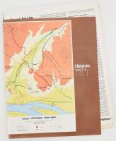 cca 1980-2000 História történelmi folyóirat vegyes mellékletei (térképek, ismertetők), össz. 24 db