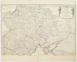 1788 Magyarország, Lengyelország, Oroszország déli és Törökország egy részének térképe (Dritter Theil der Karte von Europa, welcher das südliche Russland, Polen und Ungarn..., verfasst von Herrn D'Anville, neu herausgegeben von F.A. Schraembl), határszínezett rézmetszet, papír, lapszéli apró szakadással, 61x82 cm
