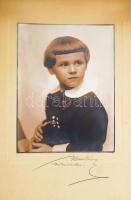 cca 1920 Kisfiú portré, fotó kartonon, Békéscsaba, Ábrahám István és Béla, 20x15 cm