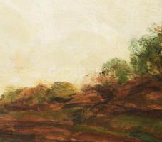 Magyar Mannheimer Gusztáv (1859-1937): Táj. Olaj, falemez. Jelezve jobbra lent. Dekoratív fakeretben...