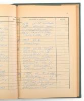 Erdészeti szolgálati könyv és szolgálati napló, bejegyzésekkel