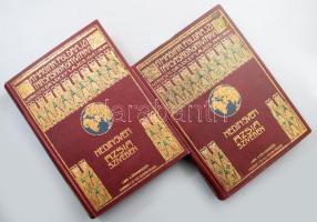 [Hedin, Sven (1865-1952)] Sven Hedin: Ázsia szívében I-II. kötet. Tízezer kilométernyi úttalan utazás. Fordította: Dr. Thirring Gusztáv. Képekkel és térképekkel. Magyar Földrajzi Társaság Könyvtára. Bp.,én., Lampel R. (Wodianer F. és Fiai) Rt., 1 (címkép) t.+8+214+2 p.+16 t. + 1 (kihajtható, színes térkép: Belső-Ázsia térképe, rajzolta: Reithofer Károly, 1: 4,000,000, Bp., Franklin, szakadt, 46x60 cm.); 4+270+2 p. +16 t. Gazdag egészoldalas és szövegközti fekete-fehér fotókkal illusztrálva. Kiadói dúsan aranyozott egészvászon sorozatkötésben, a borítón kopásnyomokkal, a gerinceken kis kopással.