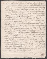 1714. jún. 18. Ottomány (Erdély, Románia, Otomani) Jenci Bernáth Sámuel 1701-ben Kardos József lányától, Kardos Annától Éradonyban (ma Románia, Adoni) zálogba vett udvarházat, szőlőt, kaszállót, rétet, de kiderült, hogy Ráthonyi János és Szodorai János rokonok lévén, jogosultak voltak az ingatlan vagyonra, és Anna asszony nem kínálta fel nekik, így azok kivették Bernáth kezéből a zálogbirtokot.  Magyar nyelvű irat, későbbi másolat.