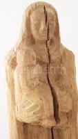 4 darab csíksomlyói faragott szobor. Asszony, anya gyermekével, férfi alakok. Faragott fa, cca 20. s...