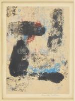 Barta István (1892-1976): Kompozíció. Akvarell, papír. jelzett, üvegezett keretben 17x11 cm