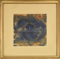 Barta István (1892-1976): Kompozíció. Akvarell, papír. jelzett, üvegezett keretben 21x21 cm