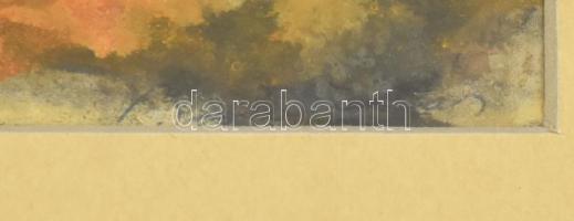 Barta István (1892-1976): Kompozíció. Akvarell, papír. jelzett, üvegezett keretben 21x21 cm