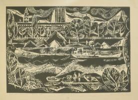 Donáth Gyula (1924-1984): 5 db Linómetszet, papír. kettő Jelzett. részben Próbanyomat jelzéssel. 50x...