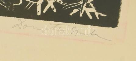 Donáth Gyula (1924-1984): 5 db Linómetszet, papír. kettő Jelzett. részben Próbanyomat jelzéssel. 50x...