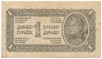 Jugoszlávia 1944. 1D T:F Yugoslavia 1944. 1 Dinar C:F Krause P#48