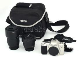 Tamron AF aszférikus 28-200mm F3.8-5.6 objektív + AF 75-300 mm 1:4-5,8 LD objektívek + Pentax MZ 50 váz . Fotós táskával.