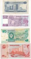 Szingapúr 1967-1998. 1$ - 10$ (4xklf) T:F, közte szép papír
Singapore 1967-1998. 1 Dollar - 10 Doll...