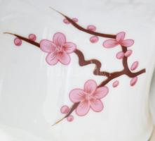 Hollóházi virágzó ág mintával díszített kétfüles padlóváza pár, jelzett, m: 41,5 cm